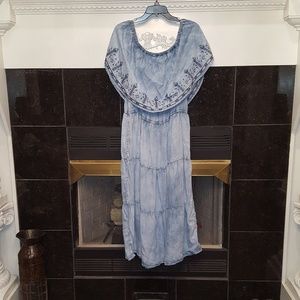 Reba Denim Off Shoulder Dress