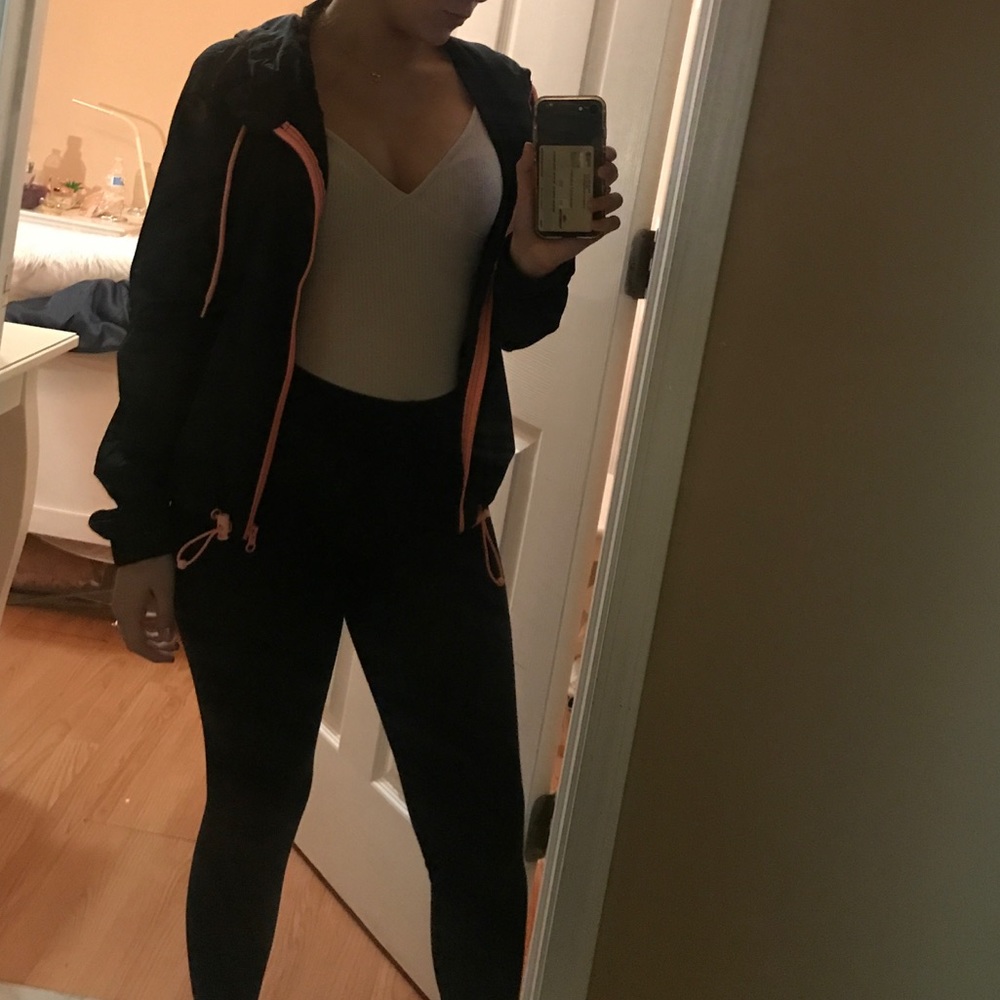 Black and pink windbreaker