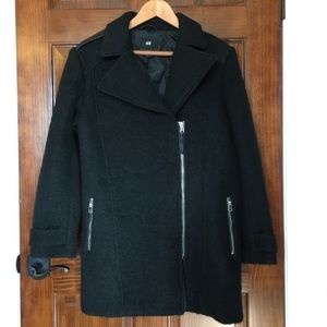 H&M Wool Blend Moto Coat