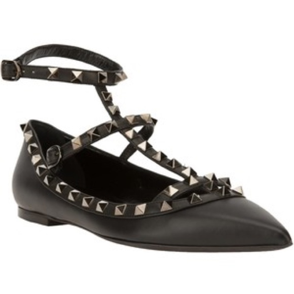 SOLD!!!!! Valentino Ballerina Rockstud Noir Flats