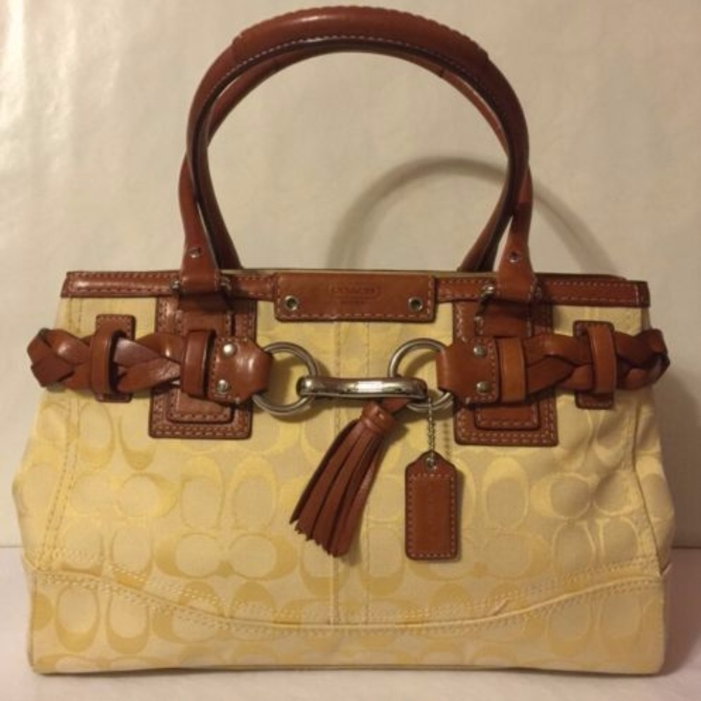 Authentic Coach Signature Hampton Yellow Tote