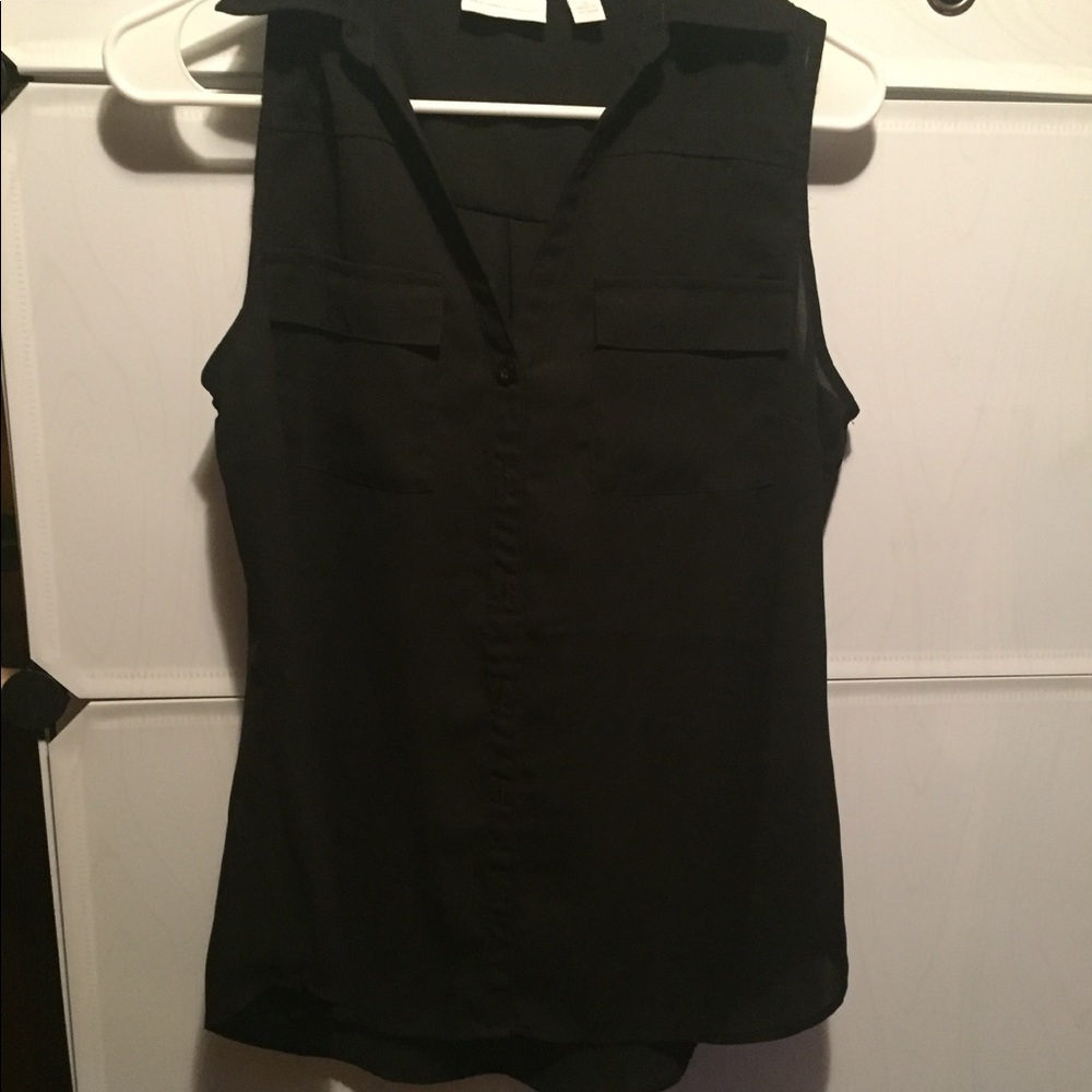 Black button up ladies top