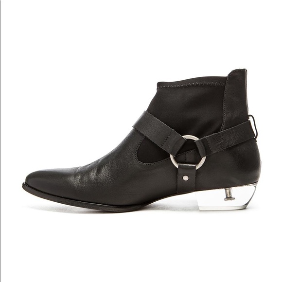 Clear Heel Black Harness Boot - Picture 4 of 8