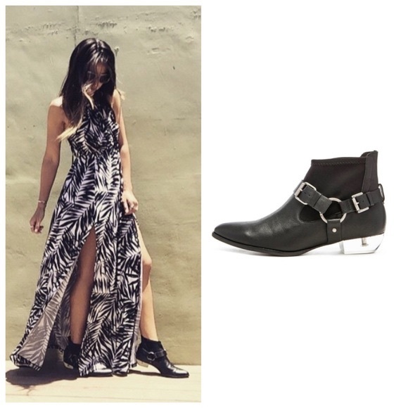 Clear Heel Black Harness Boot - Picture 6 of 8