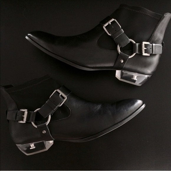 Clear Heel Black Harness Boot - Picture 7 of 8