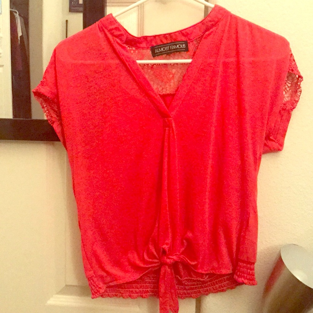Almost Famous pink crop top size Small