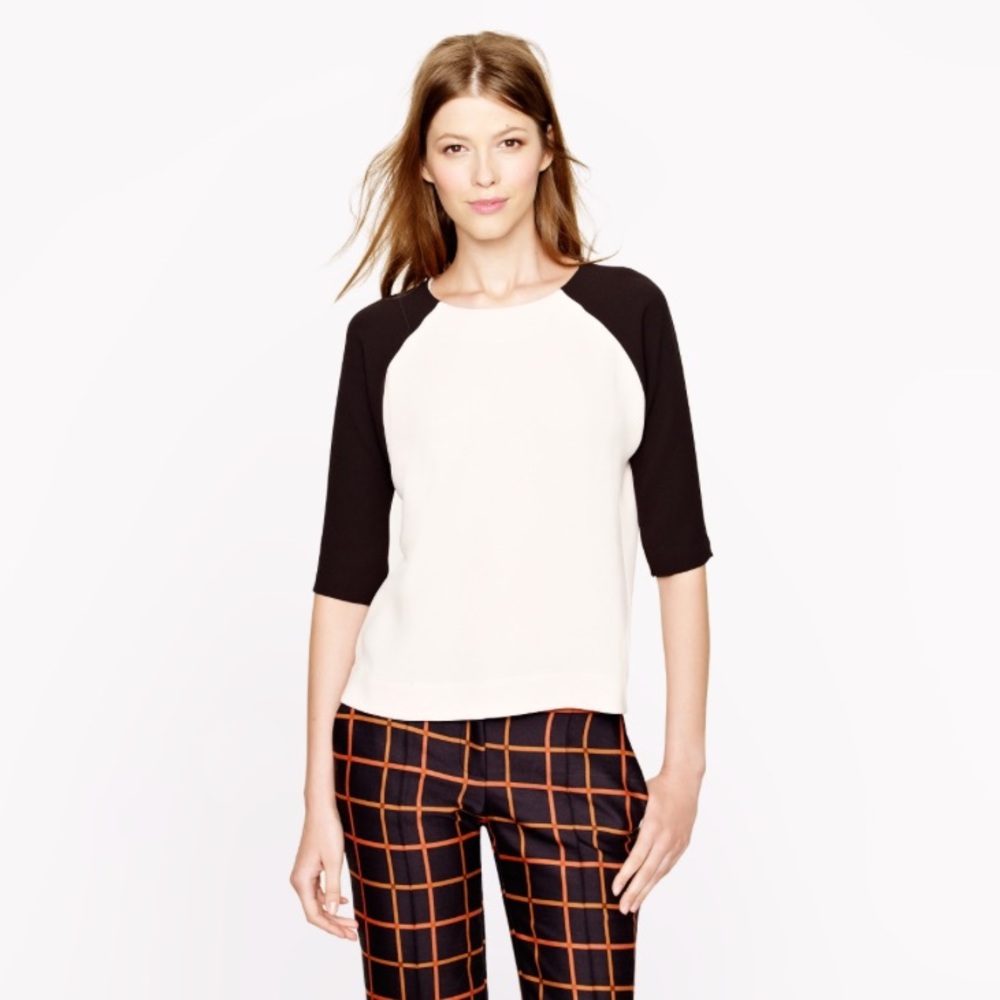 J. Crew Crepe Baseball Top