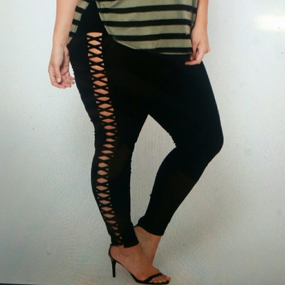 side criss cross jeans