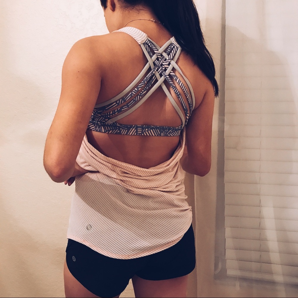 Lululemon Striped Tank With Built-in Bra