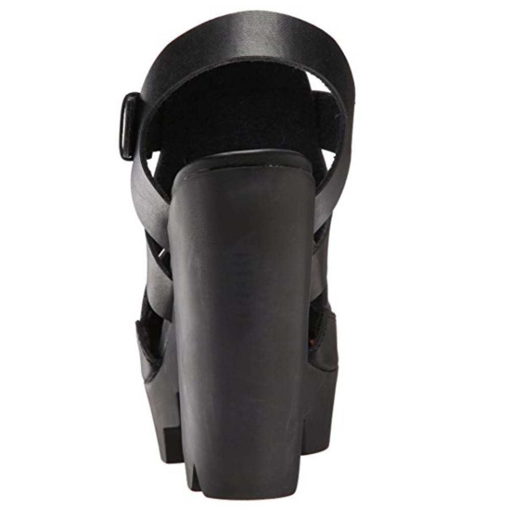Black Rugged Sole Platform Sandal - Picture 3 of 5