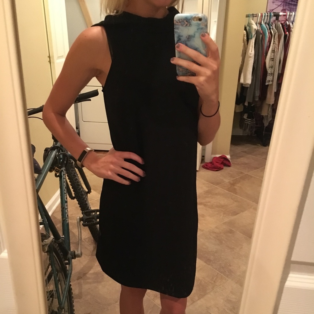 Black mock neck banana republic dress
