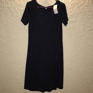 Navy blue built in bra dress