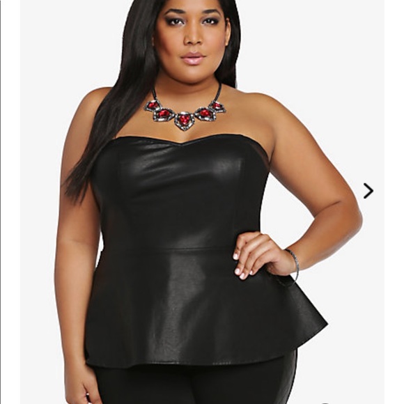 torrid Tops - Faux leather peplum bandeau