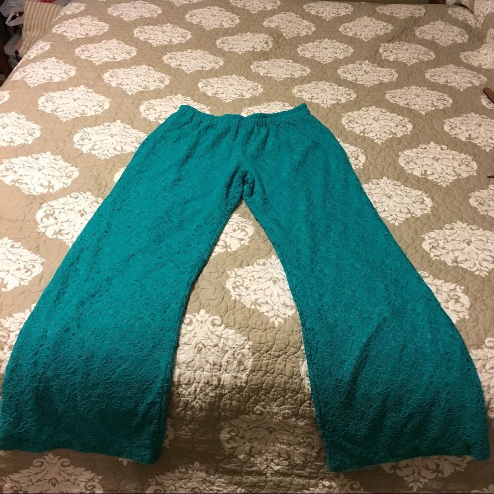 Avital Lace dress pant turquoise