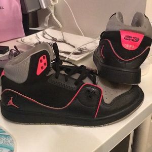 Black grey and hot pink shoes