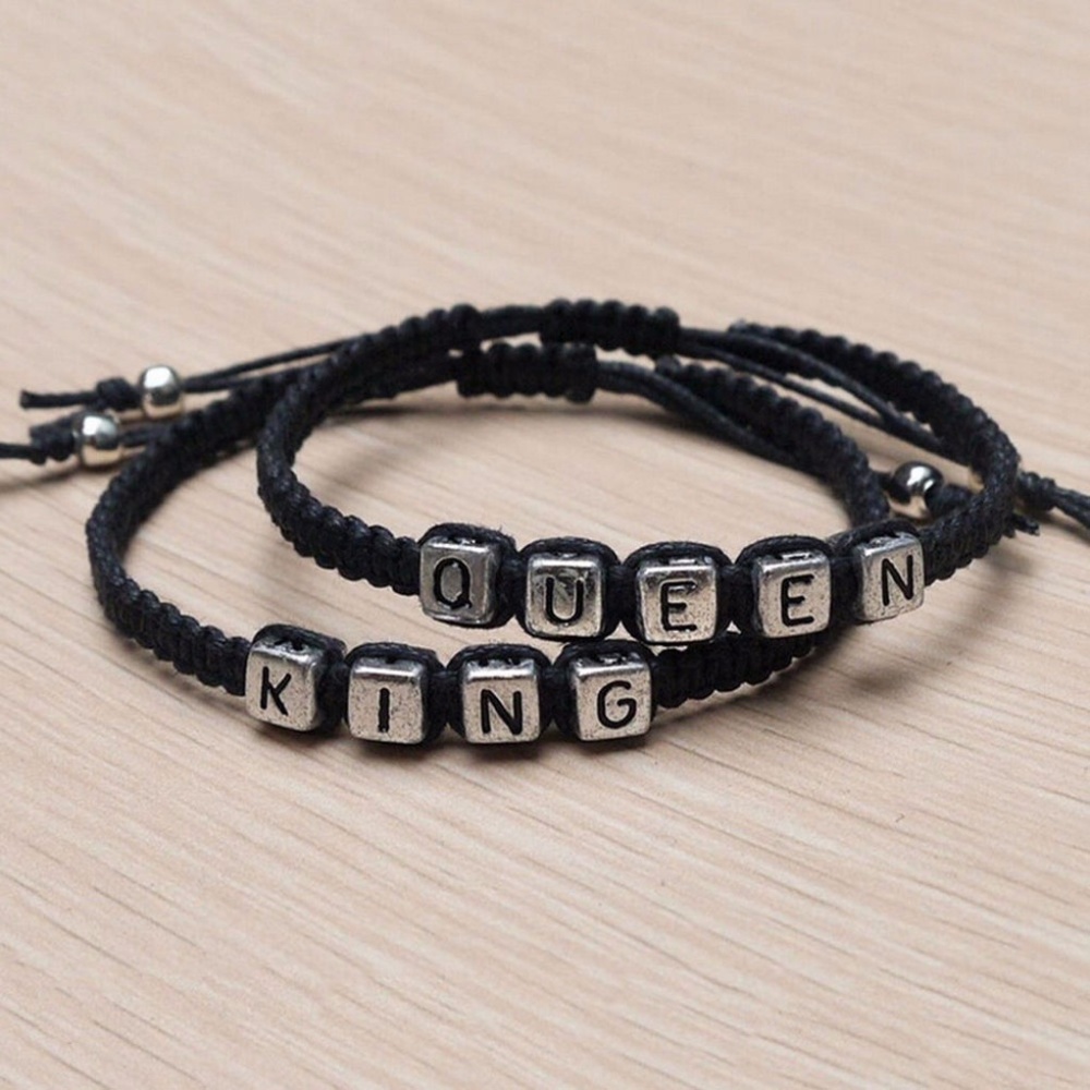 2ps Couples queen and king Bracelets Handmade
