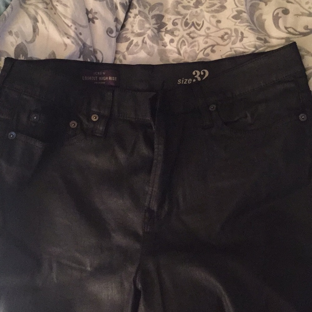 J.Crew lookout High Rise wax jeans with zip ankles