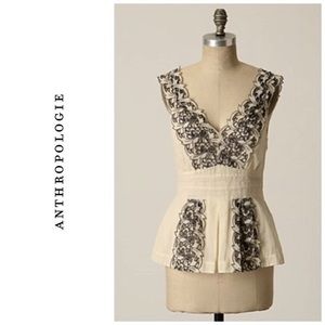 ANTHROPOLOGIE Floreat Sleeveless Blouse