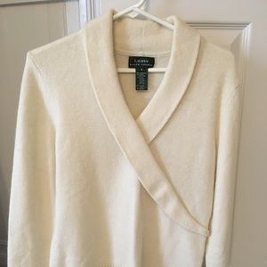 Cream long sleeve lambs wool/angora Ralph Lauren