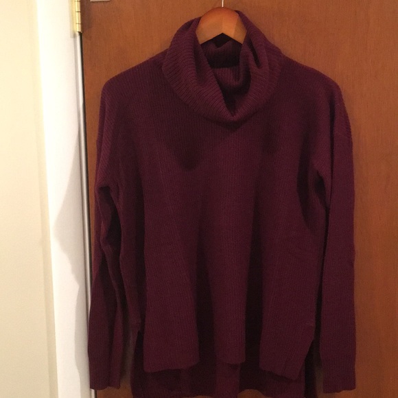 MADEWELL Ribbed Turtleneck Sweater in Burgundy - Picture 2 of 2