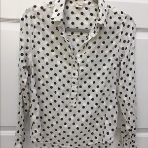 J. Crew polka dot popover shirt