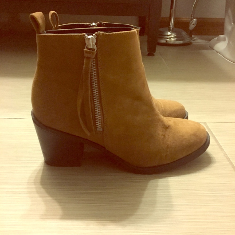H&M Brown Faux Suede Booties