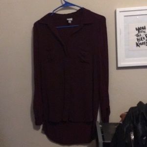 Small plum color high-low soft blouse