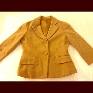 Brown covered button wool jacket/blazer