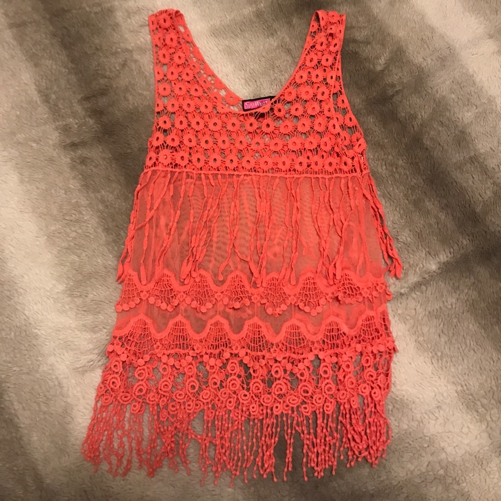 Bright peach cover over