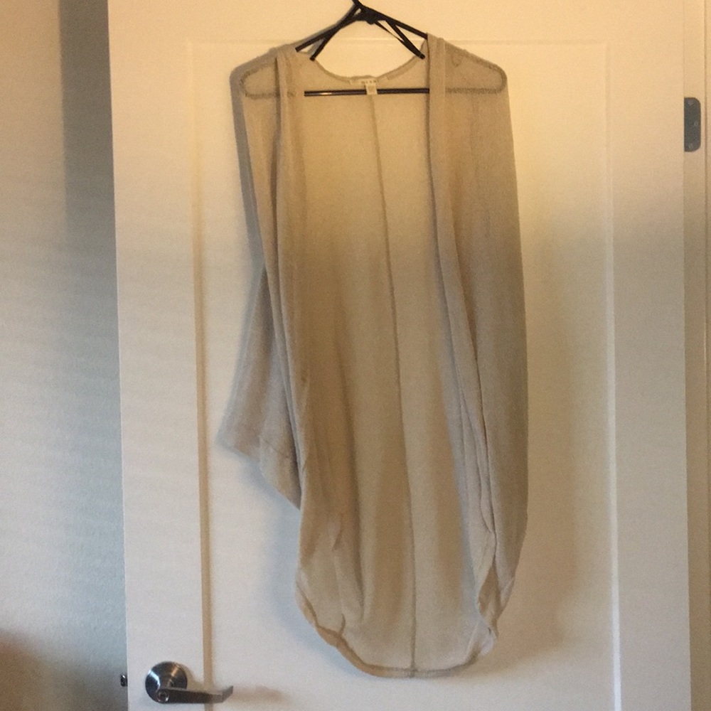 Beige long loose cardigan