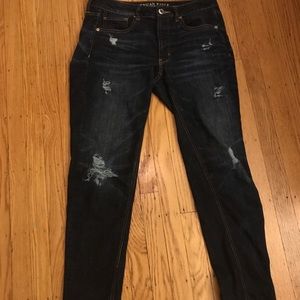 American Eagle Ripped Straight Leg/Boyfriend Jeans