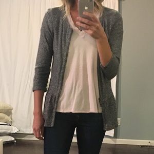 Gray peplum cardigan