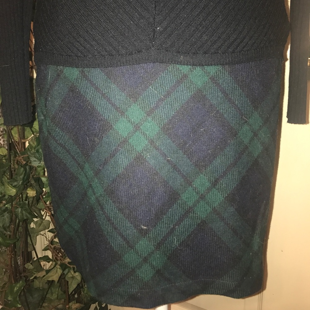 🍁WOOL Green Plaid straight fit skirt🍁