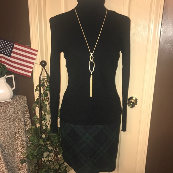 🍁WOOL Green Plaid straight fit skirt🍁 - Picture 2 of 4