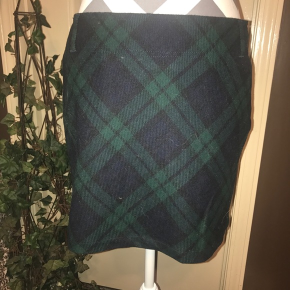 🍁WOOL Green Plaid straight fit skirt🍁 - Picture 4 of 4