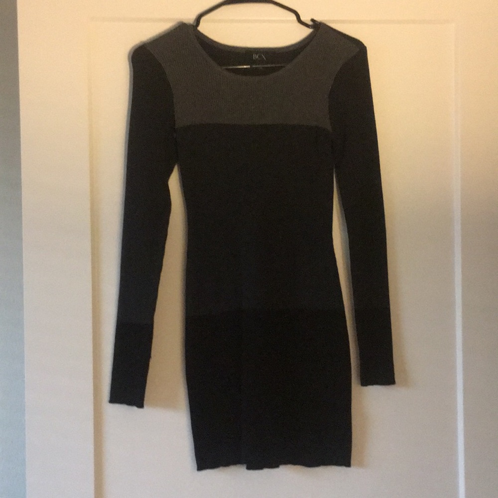 Tri-colored sweater dress