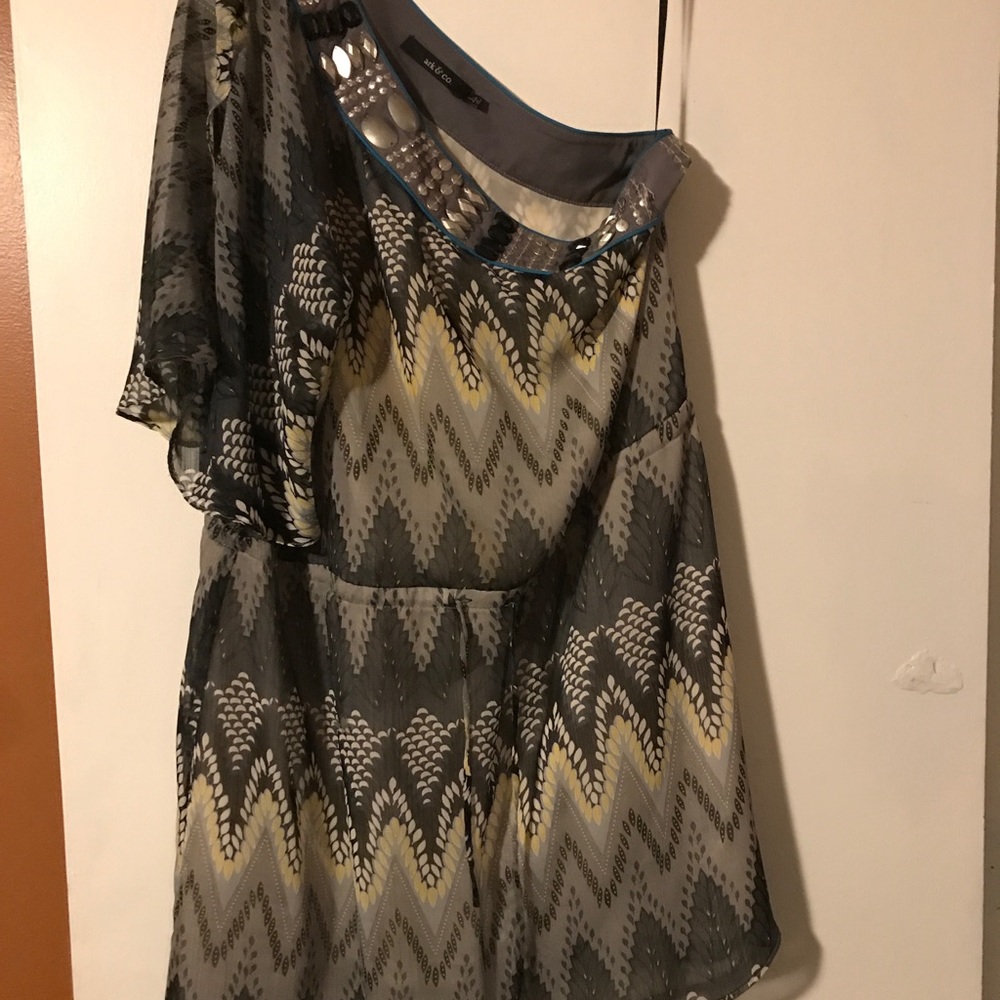 One Shoulder Printed Dress