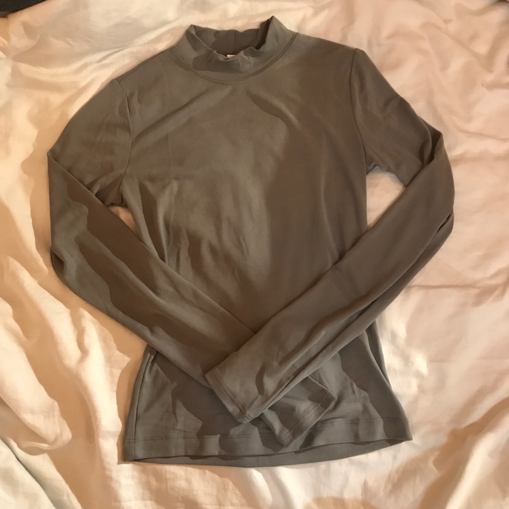 Olive grey mock neck