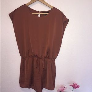 Burnt orange silky romper