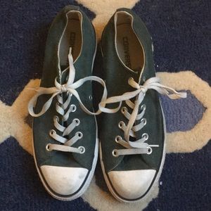 Dark green converse all stars
