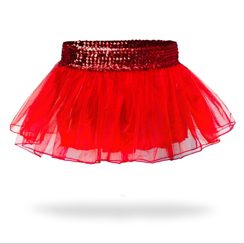 Red tutu with sequin waist band