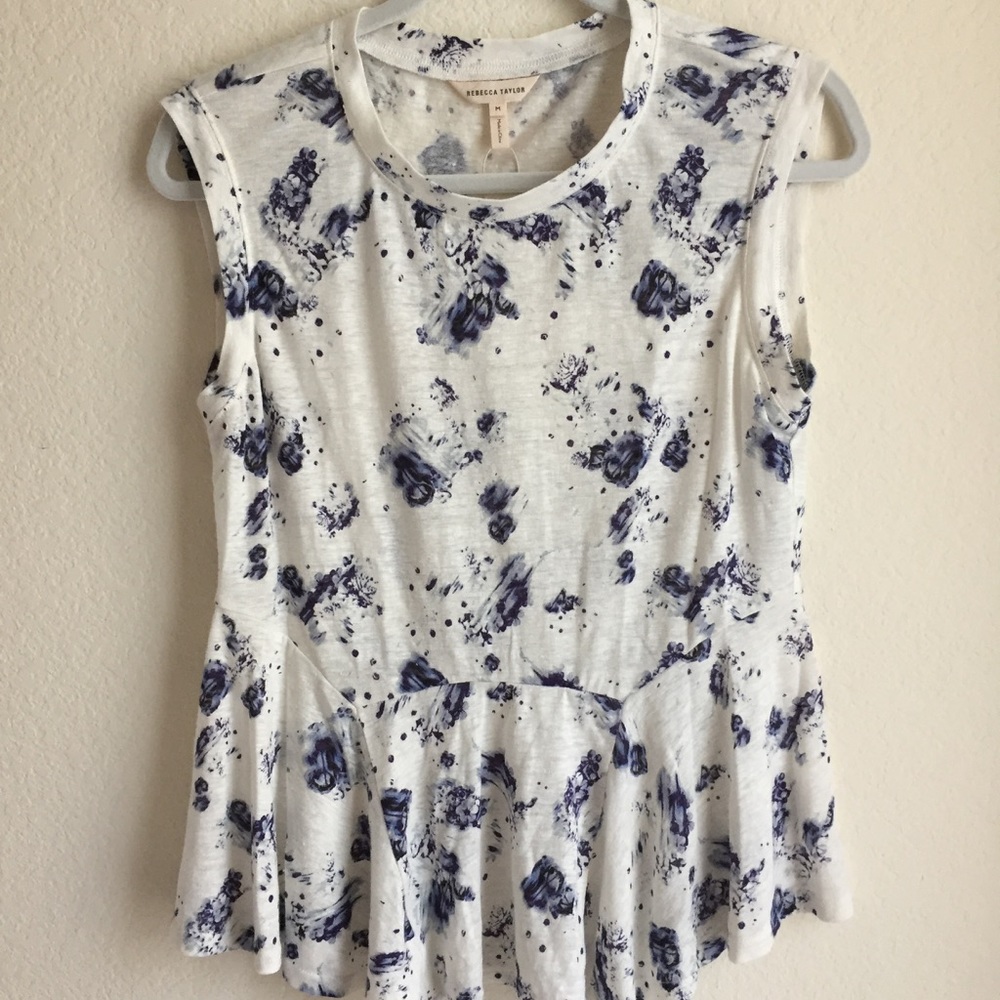 Rebecca Taylor Meteor Floral Navy/White Tee