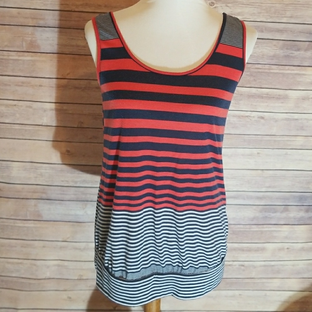 Boutique red white and blue striped tank
