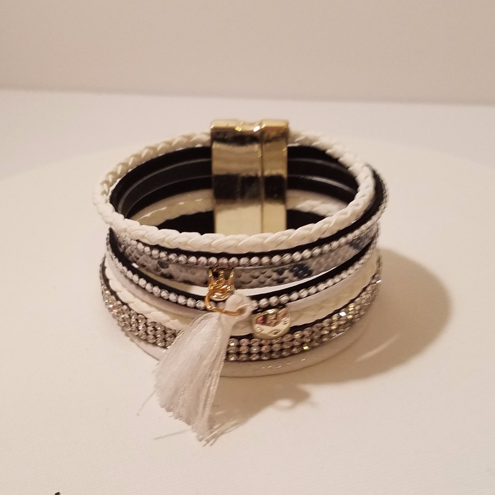 JUST IN   6 Strand Wrap Tassel Bracelet