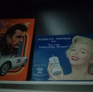 James dean / Marylin monroe tin poster