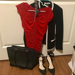 Red Ruffled Blouse / Shirt