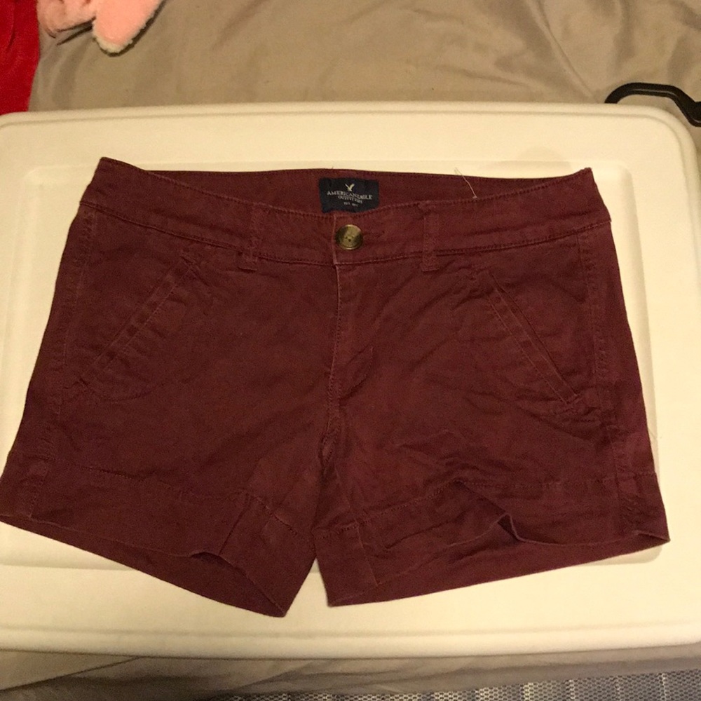 maroon shorts