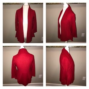 Red Open Cardigan Sweater Red Open Cardigan Sweater