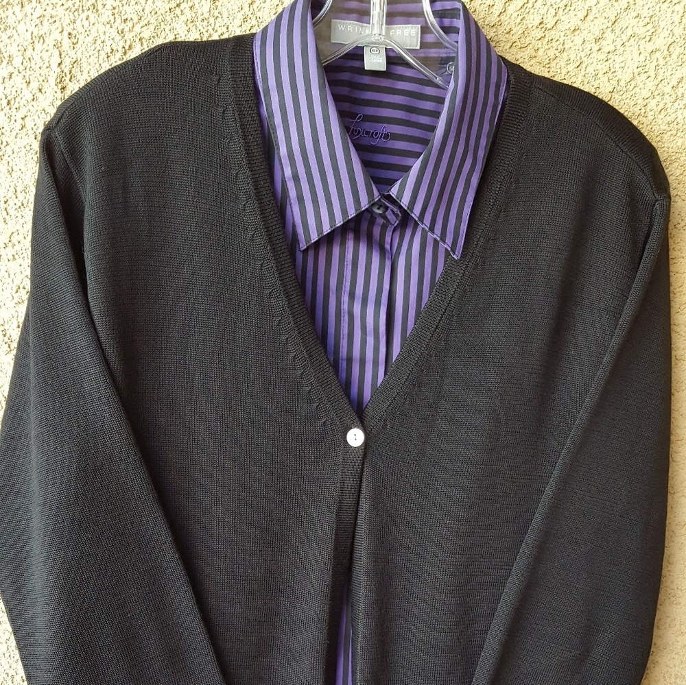 Beautiful Black Talbots Single Button Cardigan Euc - image 1