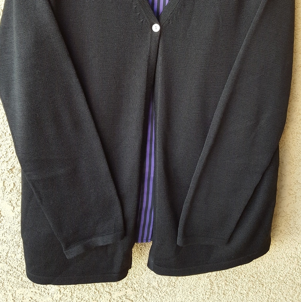 Beautiful Black Talbots Single Button Cardigan Euc - image 2